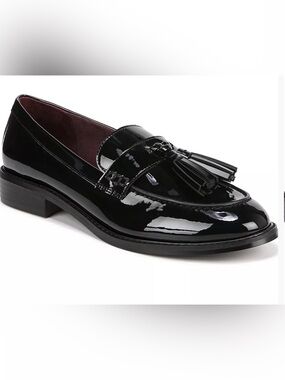 Franco Sarto Black Patent Tassel Loafers